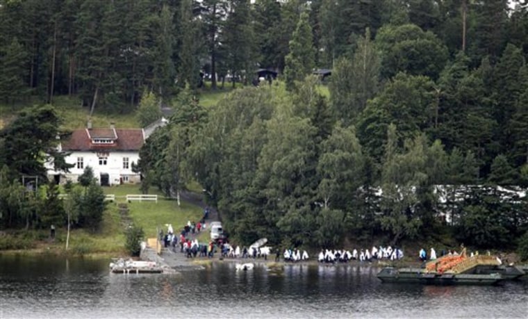 Survivors, relatives and friends of victims began returning to Norway's Utoya island on Friday.